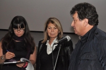 La produttrice francese Carol Solive con Rodrigo Diaz e Francesca Mora